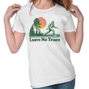 Leave No Trace Legendary Bigfoot Sasquatch Womens Short Sleeve Ladies T Shirt