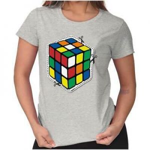 Brain Tease Official Rubiks Cube Puzzle Gift Graphic T Shirts for Women T-Shirts