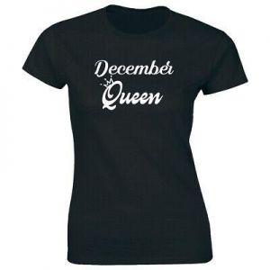 buyeverything clothes for women December Queen Short Sleeve T-Shirt for Women Birthday Celebration Gift Tee