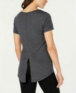Ideology Women's Tie-Back T-Shirt Gray Size Small