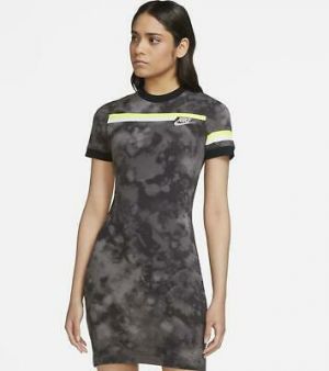 buyeverything clothes for women Nike Sportswear Women's Short Sleeve Dress Size L Large Black Gray CZ9106 010