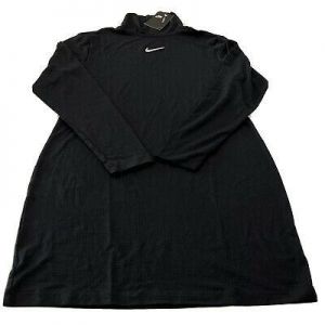 buyeverything clothes for women Nike Womens Swoosh Mock Neck Slim Fit Dress Black Long Sleeve Size Large
