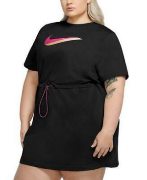 buyeverything clothes for women Nike Women's 1X Plus Size Drawstring-Waist Sneaker Dress, Black, $50, NwT