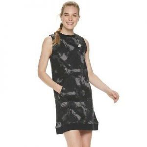 NIKE Women&#039;s Sportswear French Terry Club Dress BLACK (Size SMALL) NWT MSRP $55