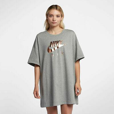 buyeverything clothes for women WOMEN'S NIKE SPORTSWEAR AIR DRESS OVERSIZED TEE 930487 063 MEDIUM NWT GREY